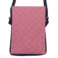 義若オリジナルのポシェット縦型　七宝織り（ピンク）